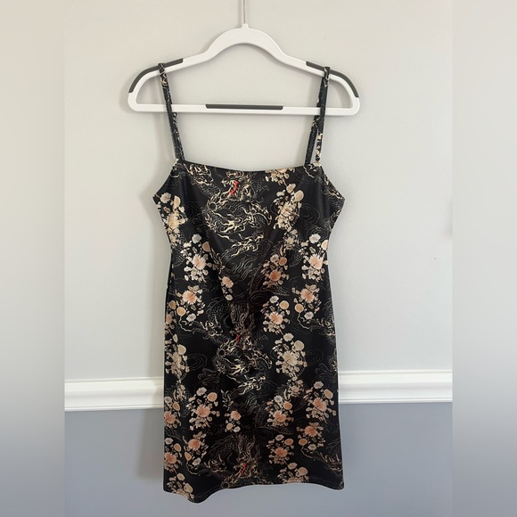 Urban Outfitters Black Dragon Satin Mini Dress - Picture 5 of 9